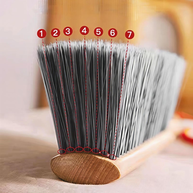 OAKART Hand Brush Soft Bristles Wooden Handle Small Hand Sweeper Brush 14 Inch Long (Gray) - Image 3